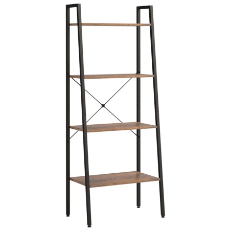 vidaXL Scaffale Autoportante 4 Ripiani Marrone Scuro Nero 56x35x140 cm