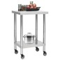 vidaXL Tavolo da Lavoro Cucina con Ruote 60x60x85 cm in Acciaio Inox vidaXL Tavolo da Lavoro Cucina con Ruote 60x60x85 cm in Acciaio Inox