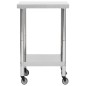 vidaXL Tavolo da Lavoro Cucina con Ruote 60x60x85 cm in Acciaio Inox vidaXL Tavolo da Lavoro Cucina con Ruote 60x60x85 cm in Acciaio Inox