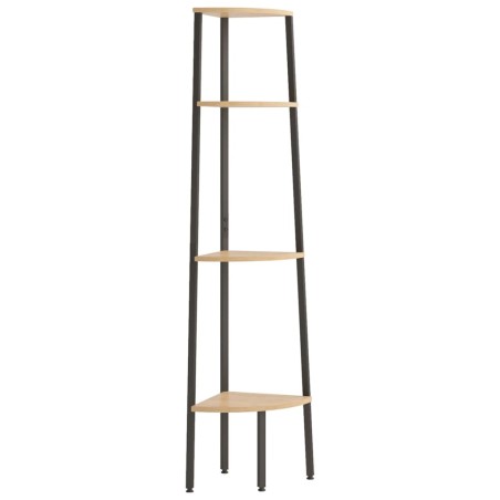 vidaXL Scaffale Angolare 4 Livelli Marrone Chiaro Nero 45,5x31,5x150cm