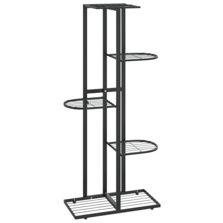 vidaXL Piedistallo per Piante a 5 Piani 43x22x98 cm in Metallo Nero