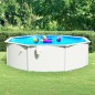 vidaXL Piscina con Pareti in Acciaio Rotonda 460x120 cm Bianca vidaXL Piscina con Pareti in Acciaio Rotonda 460x120 cm Bianca