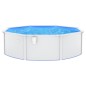 vidaXL Piscina con Pareti in Acciaio Rotonda 460x120 cm Bianca vidaXL Piscina con Pareti in Acciaio Rotonda 460x120 cm Bianca