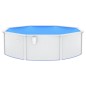 vidaXL Piscina con Pareti in Acciaio Rotonda 460x120 cm Bianca vidaXL Piscina con Pareti in Acciaio Rotonda 460x120 cm Bianca
