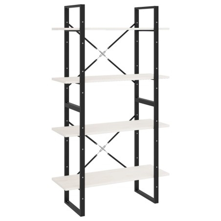 vidaXL Libreria a 4 Ripiani Bianca 80x30x140 cm in Massello di Pino