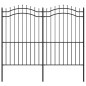 vidaXL Recinzione da Giardino con Punta a Lancia Nera 222cm Acciaio vidaXL Recinzione da Giardino con Punta a Lancia Nera 222cm Acciaio