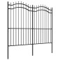 vidaXL Recinzione da Giardino con Punta a Lancia Nera 222cm Acciaio vidaXL Recinzione da Giardino con Punta a Lancia Nera 222cm Acciaio