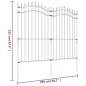 vidaXL Recinzione da Giardino con Punta a Lancia Nera 222cm Acciaio vidaXL Recinzione da Giardino con Punta a Lancia Nera 222cm Acciaio