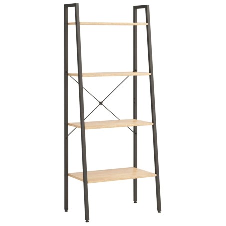 vidaXL Scaffale Autoportante 4 Ripiani Marrone Chiaro Nero 56x35x140cm