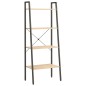 vidaXL Scaffale Autoportante 4 Ripiani Marrone Chiaro Nero 56x35x140cm vidaXL Scaffale Autoportante 4 Ripiani Marrone Chiaro Nero 56x35x140cm