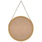 Specchio da Parete con Cinghia Dorato Ø 55 cm Specchio da Parete con Cinghia Dorato Ø 55 cm