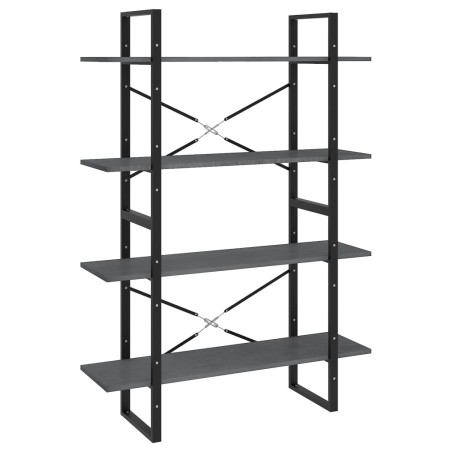 vidaXL Libreria a 4 Ripiani Grigia 100x30x140 cm in Massello di Pino