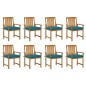 vidaXL Sedie da Giardino con Cuscini 8 pz in Legno Massello di Acacia vidaXL Sedie da Giardino con Cuscini 8 pz in Legno Massello di Acacia