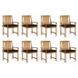 vidaXL Sedie da Giardino con Cuscini 8 pz in Legno Massello di Acacia vidaXL Sedie da Giardino con Cuscini 8 pz in Legno Massello di Acacia