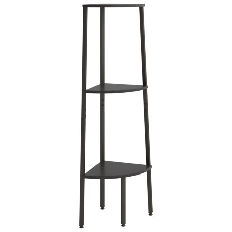 vidaXL Scaffale Angolare a 3 Livelli Nero 45,5x31,5x120 cm