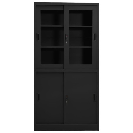 vidaXL Armadio Ufficio Anta Scorrevole Antracite 90x40x180 cm Acciaio