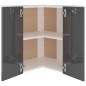 vidaXL Pensile Angolare Grigio Lucido 57x57x60 cm in Truciolato vidaXL Pensile Angolare Grigio Lucido 57x57x60 cm in Truciolato