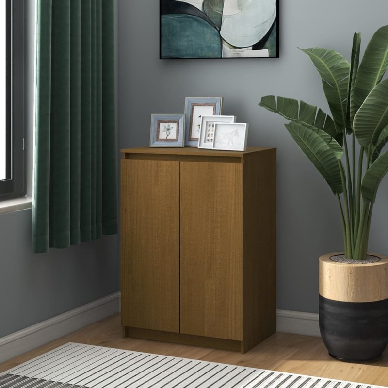 vidaXL Credenza Marrone Miele 60x36x84 cm in Legno Massello di Pino vidaXL Credenza Marrone Miele 60x36x84 cm in Legno Massello di Pino