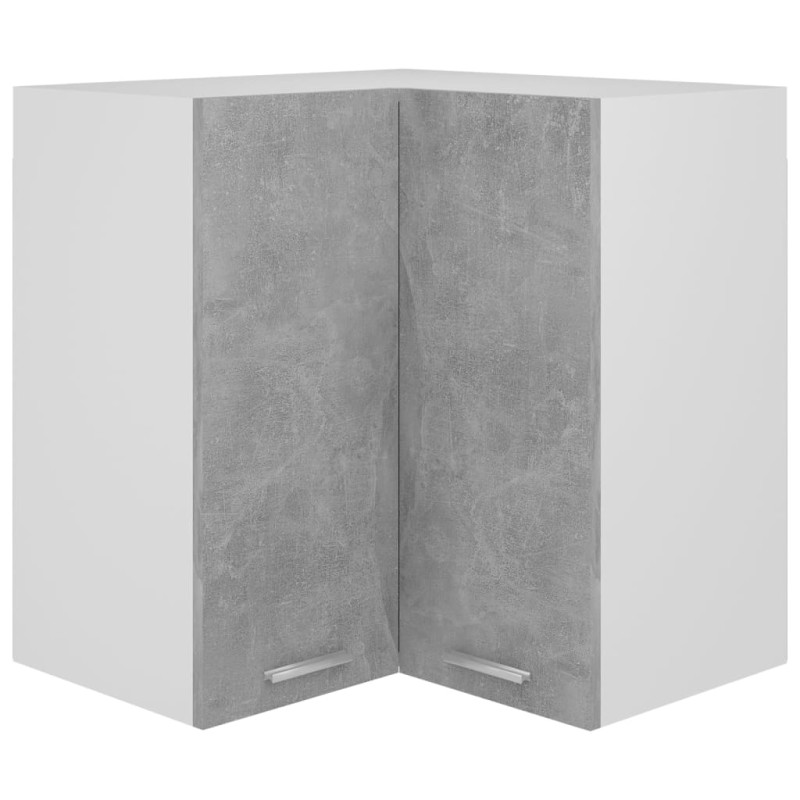 vidaXL Pensile Angolare Grigio Cemento 50x31x60 cm in Truciolato