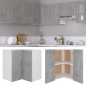 vidaXL Pensile Angolare Grigio Cemento 50x31x60 cm in Truciolato