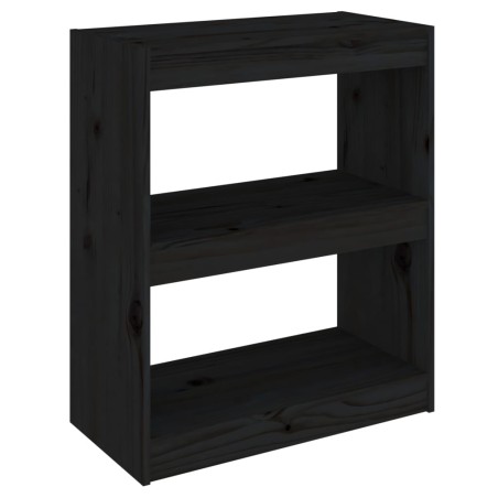 vidaXL Libreria/Divisorio Nero 60x30x71,5 cm in Massello di Pino