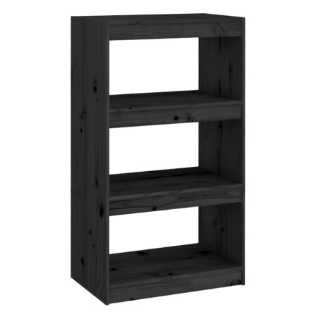 vidaXL Libreria/Divisorio Nero 60x30x103,5cm in Legno Massello di Pino