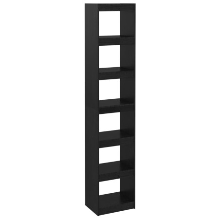 vidaXL Libreria/Divisorio Nero 40x30x199 cm in Legno Massello di Pino