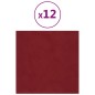 Pannelli Murali 12 pz Rosso Vino 30x30 cm Velluto 1,08 m² Pannelli Murali 12 pz Rosso Vino 30x30 cm Velluto 1,08 m²