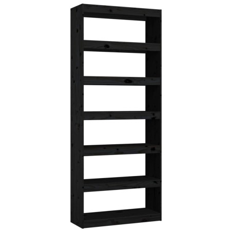 vidaXL Libreria/Divisorio Nero 80x30x199,5 cm in Massello di Pino