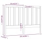 Testiera per Letto Bianca 126x4x100cm in Legno Massello di Pino Testiera per Letto Bianca 126x4x100cm in Legno Massello di Pino