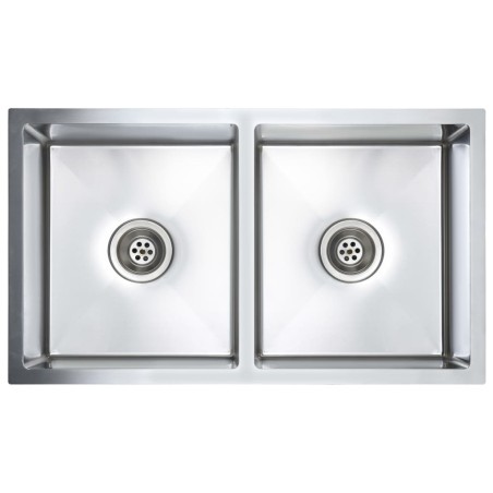 Lavello da Cucina Lavorato a Mano con Filtro in Acciaio Inox