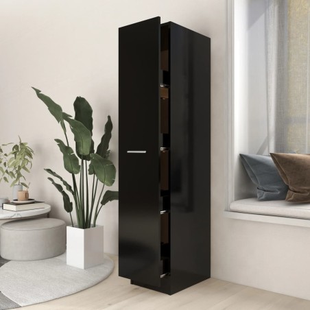 vidaXL Armadietto da Farmacia Nero 30x42,5x150 cm Truciolato