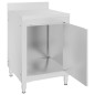 vidaXL Mobiletti da Cucina Commerciale 2 pz in Acciaio Inox vidaXL Mobiletti da Cucina Commerciale 2 pz in Acciaio Inox