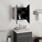 Armadio da Bagno con Specchio Rotondo e LED Nero 40x40x17,5cm Armadio da Bagno con Specchio Rotondo e LED Nero 40x40x17,5cm