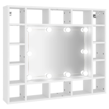 vidaXL Mobile a Specchio con LED Bianco 91x15x76,5 cm