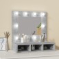 vidaXL Mobile a Specchio con LED Grigio Cemento 60x31,5x62 cm