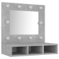 vidaXL Mobile a Specchio con LED Grigio Cemento 60x31,5x62 cm