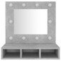 vidaXL Mobile a Specchio con LED Grigio Cemento 60x31,5x62 cm
