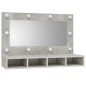 vidaXL Mobile a Specchio con LED Grigio Cemento 90x31,5x62 cm