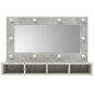vidaXL Mobile a Specchio con LED Grigio Cemento 90x31,5x62 cm