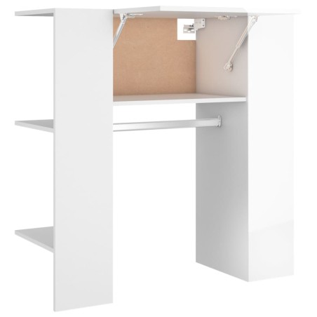 vidaXL Scaffale Ingresso Bianco Lucido 97,5x37x99 cm Legno Multistrato