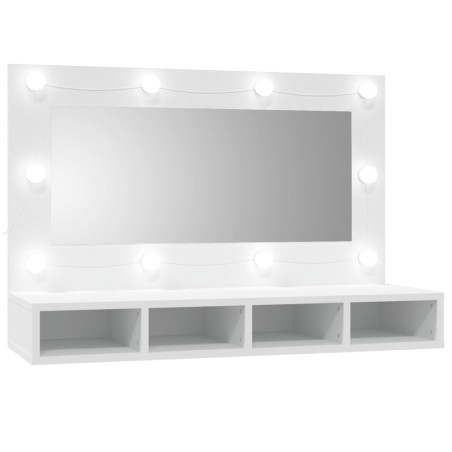 vidaXL Mobile a Specchio con LED Bianco 90x31,5x62 cm