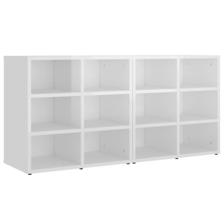 vidaXL Scarpiere 2 pz Bianco Lucido 52,5x30x50 cm