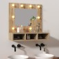 vidaXL Mobile a Specchio con LED Rovere Sonoma 60x31,5x62 cm vidaXL Mobile a Specchio con LED Rovere Sonoma 60x31,5x62 cm