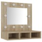 vidaXL Mobile a Specchio con LED Rovere Sonoma 60x31,5x62 cm vidaXL Mobile a Specchio con LED Rovere Sonoma 60x31,5x62 cm
