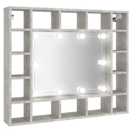 vidaXL Mobile a Specchio con LED Grigio Cemento 91x15x76,5 cm