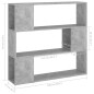 vidaXL Libreria/Divisorio Grigio Cemento 100x24x94 cm vidaXL Libreria/Divisorio Grigio Cemento 100x24x94 cm