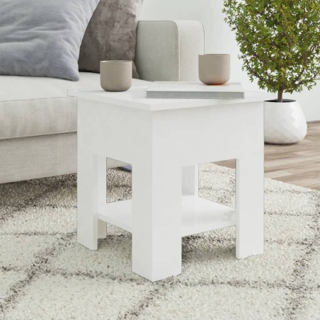 vidaXL Tavolino da Salotto Bianco Lucido 40x40x42 cm Legno Multistrato
