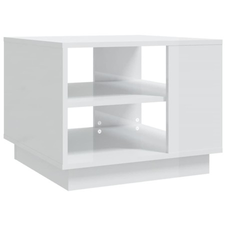 vidaXL Tavolino da Salotto Bianco Lucido 55x55x43 cm in Truciolato