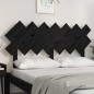 Testiera per Letto Nera 151,5x3x81 cm in Legno Massello di Pino